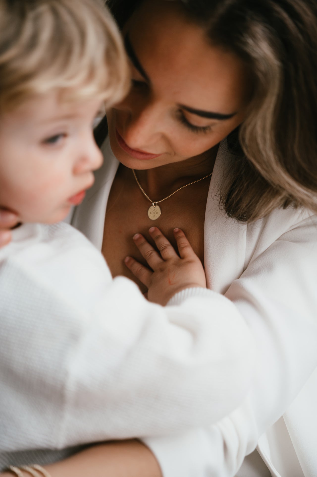 Initial Coin Beaded Necklace - Gold plated