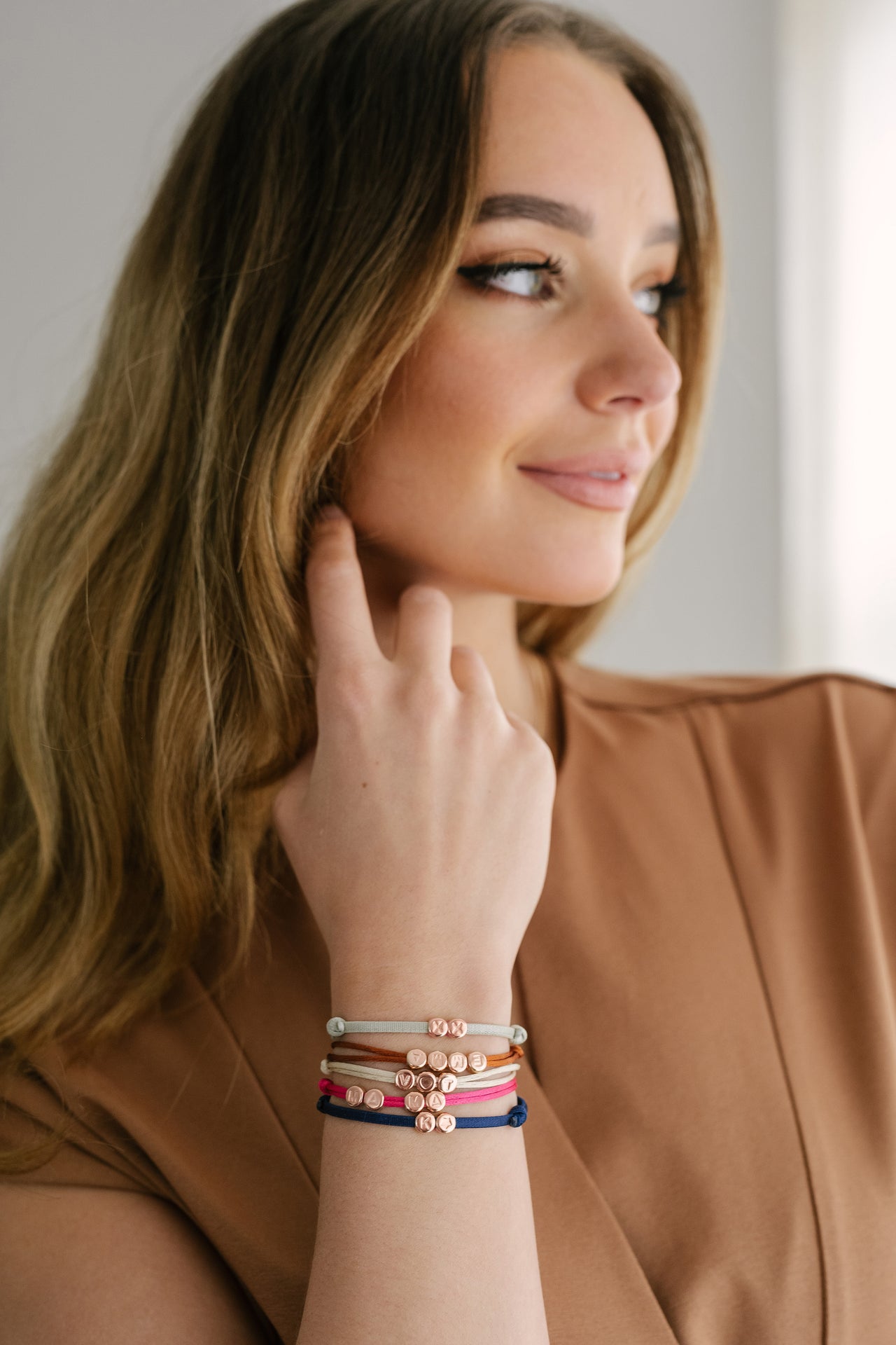 Initial Beads Armband - 18k Rosé Verguld