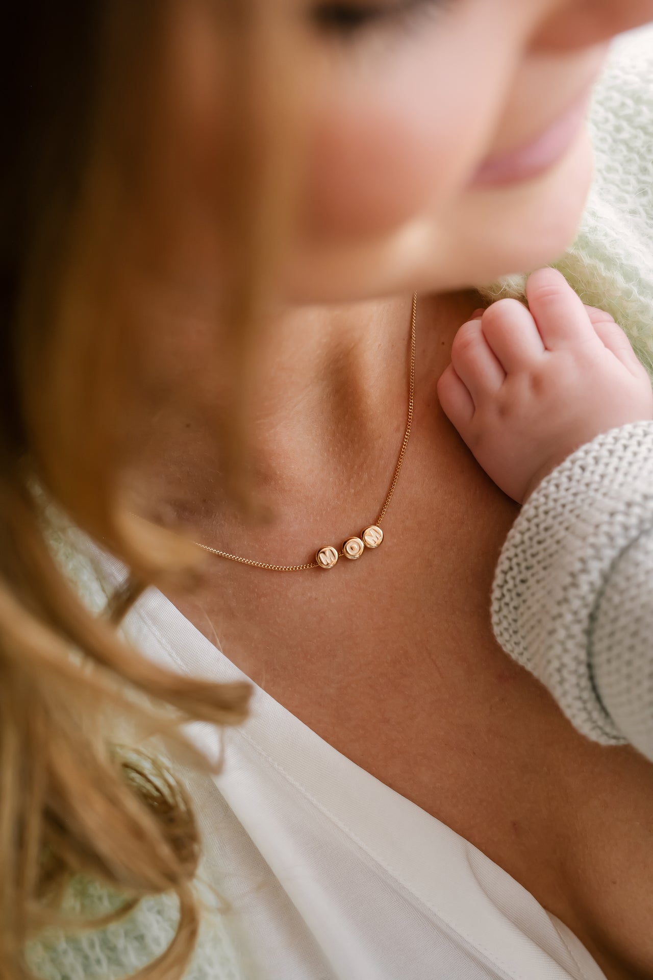 Initial Beads Necklace - Rose plated