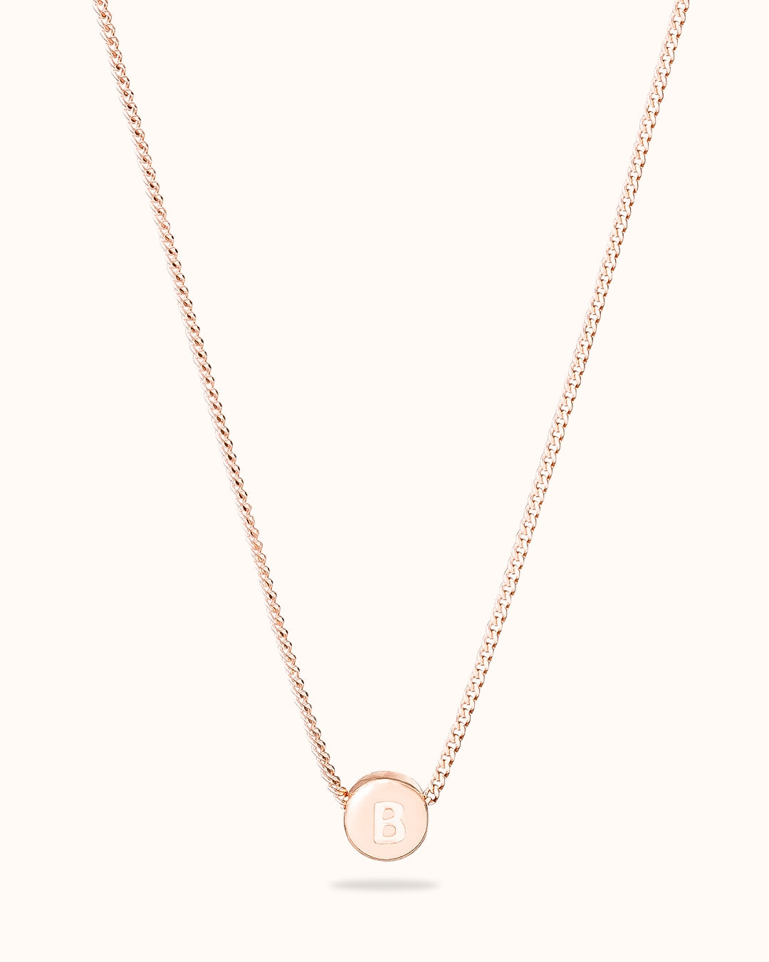 Initial Beads Necklace - Rose plated