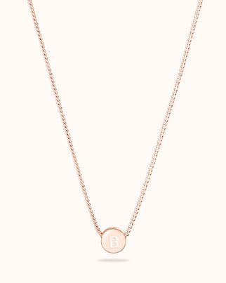 Initial Beads Necklace - Rose plated