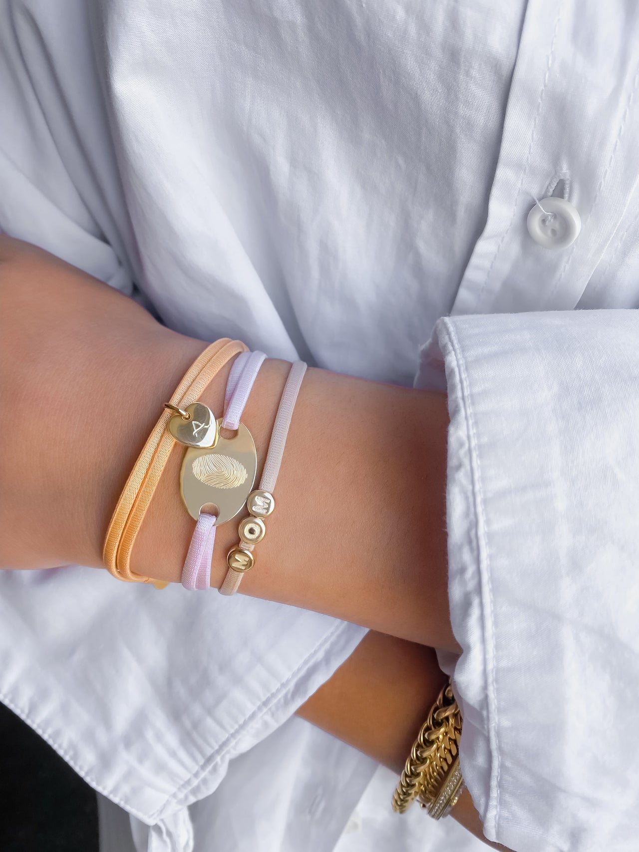 Fingerprint Heart Bracelet - Rose plated