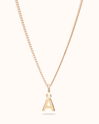 Initial Charm Necklace - Gold plated