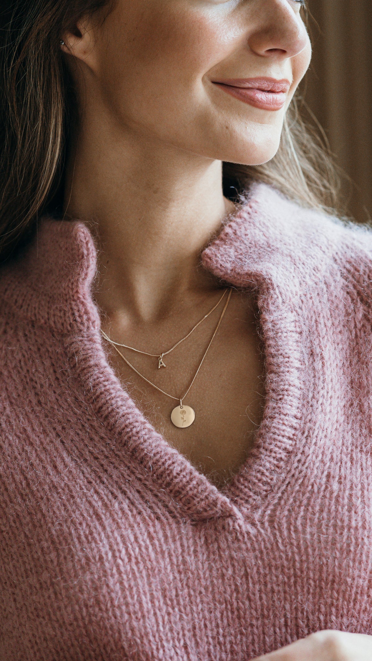 Initial Charm Ketting - 18k Verguld