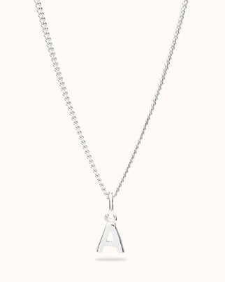 Initial Charm Necklace - Silver