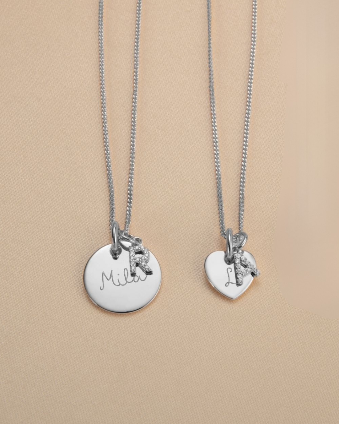 Collier Pendentif Rond Charme Initiale Éclat - Argent