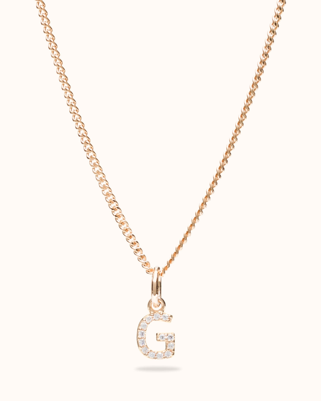 Initial Charm Sparkle Necklace - Gold plated