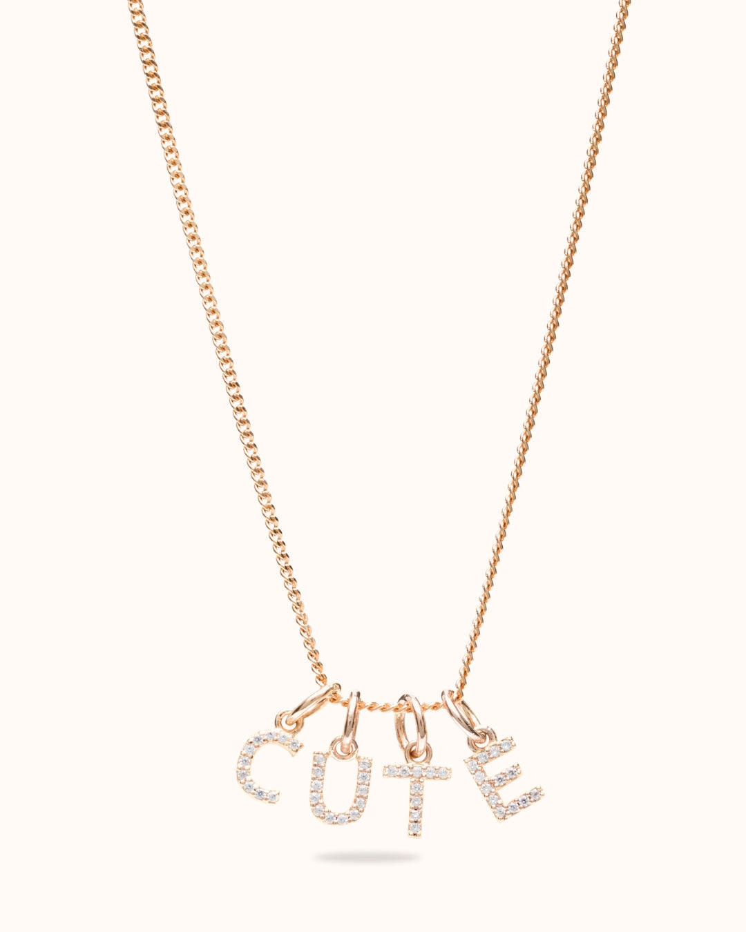 Initial Charm Sparkle Necklace - Gold plated