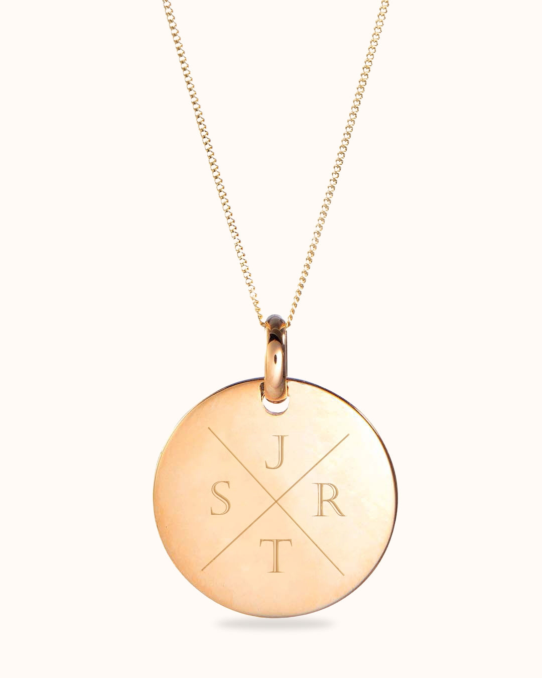 Initial Coin Necklace - Gold plated