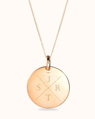 Initial Coin Ketting - 18k Verguld