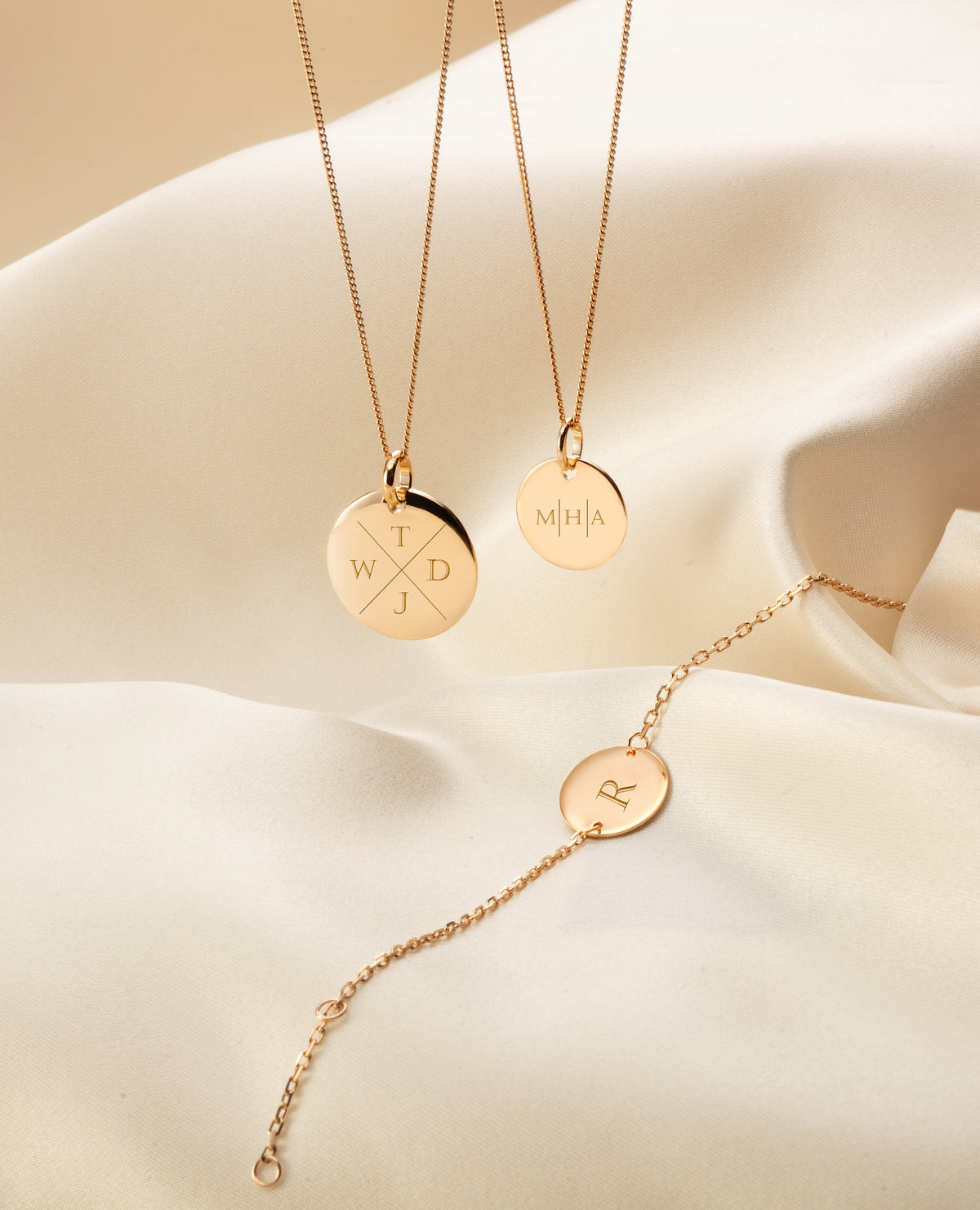 Initial Coin Necklace - Rose plated