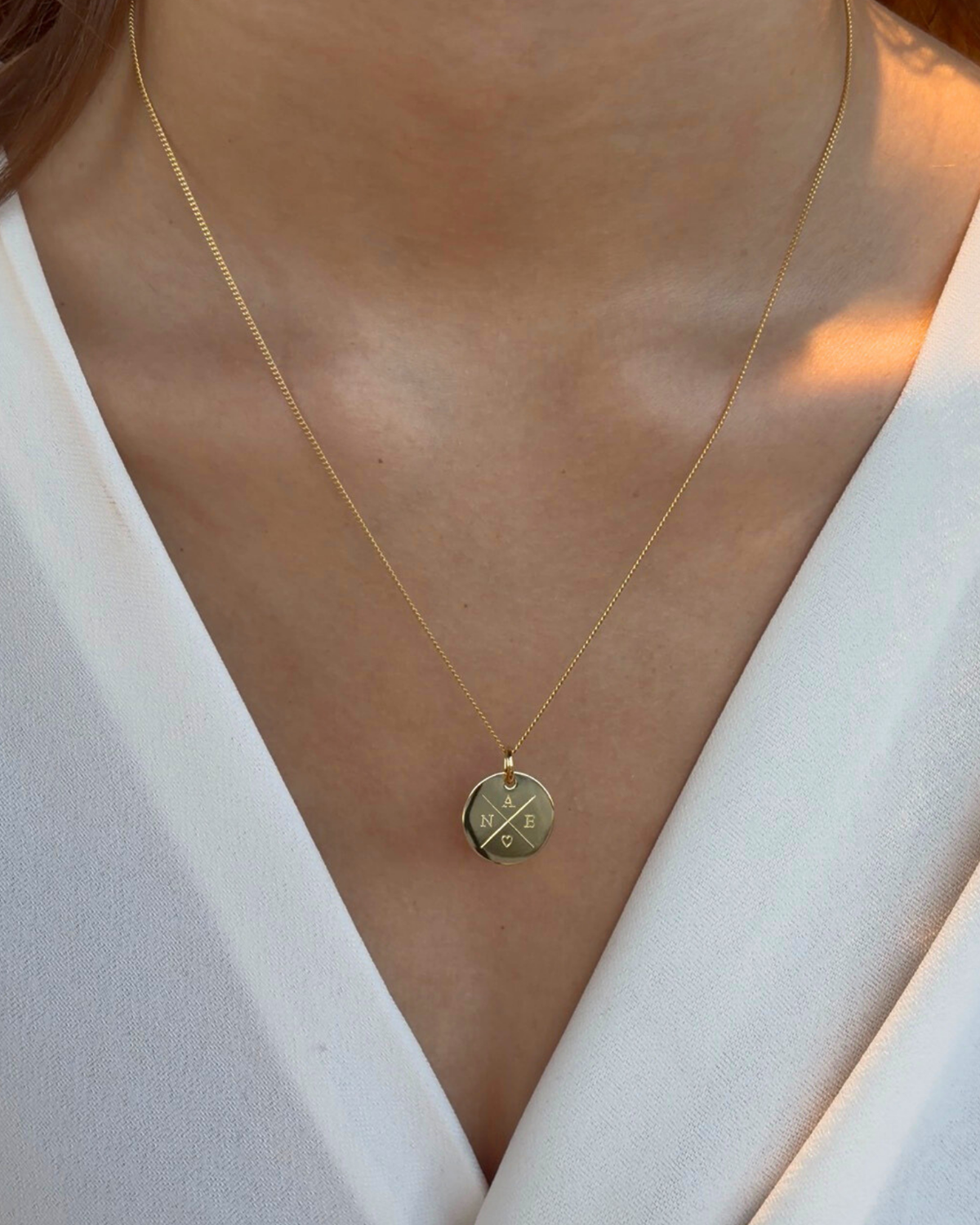 Initial Coin Ketting - Verguld - Coin 17mm