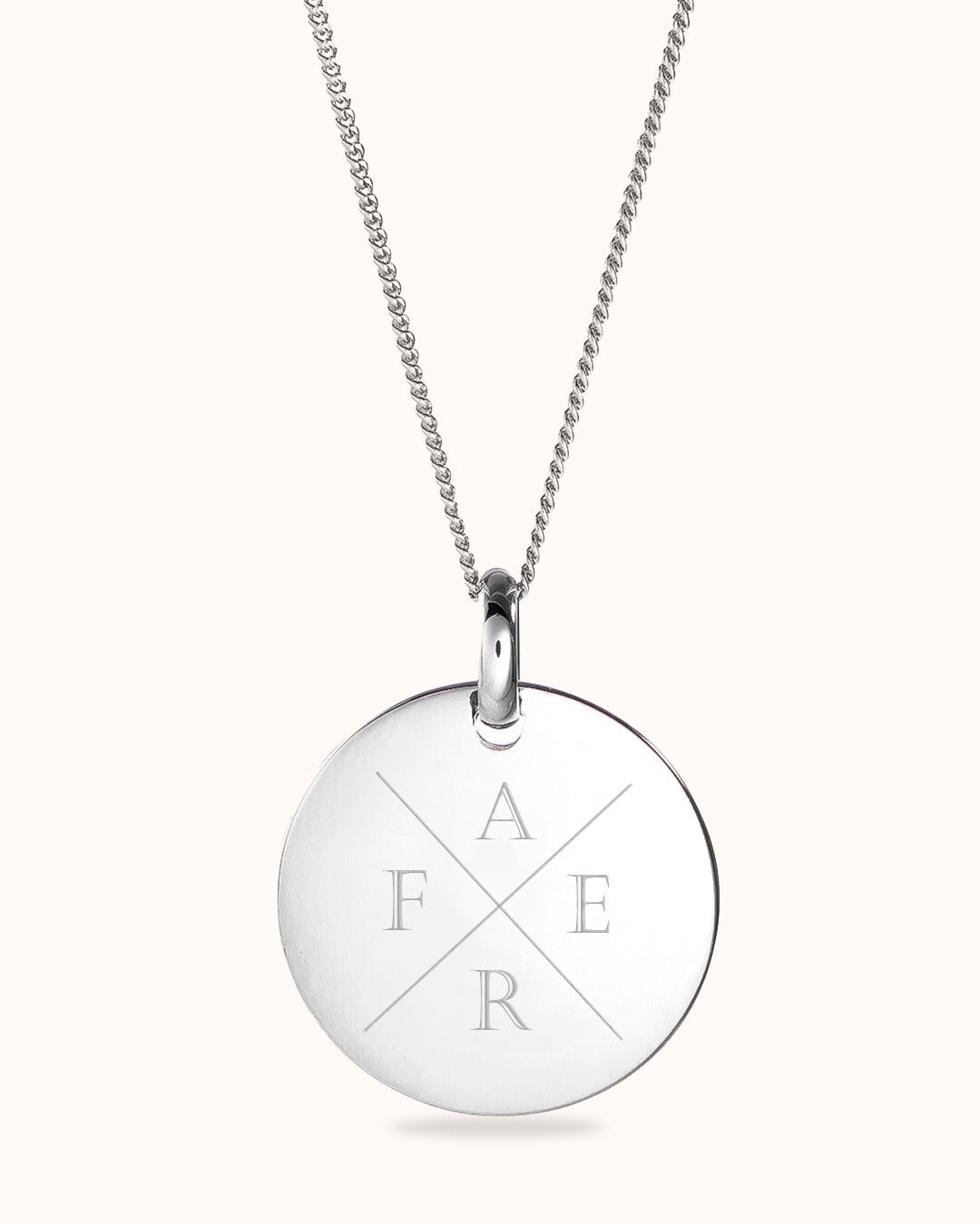 Initial Coin Necklace - Silver