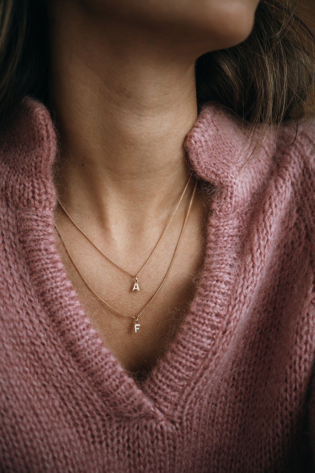 Initial Charm Ketting - 18k Verguld