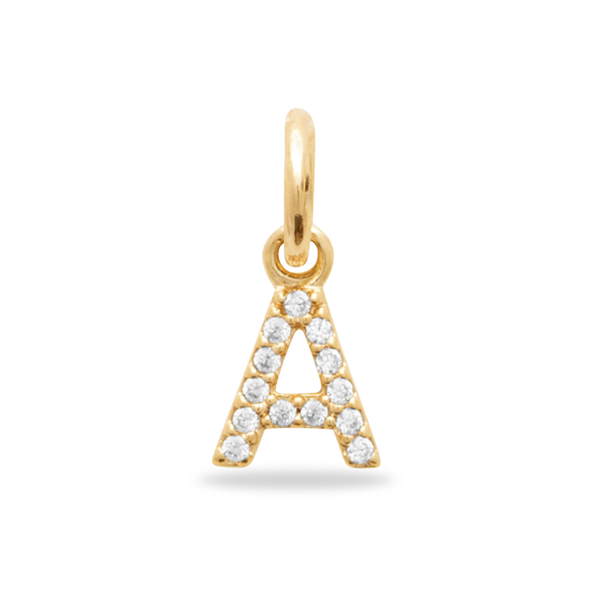 Charm Mini breloque initiale scintillante - Plaqué or 18 carats