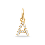 Charm Mini breloque initiale scintillante - Plaqué or 18 carats
