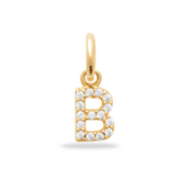 Initial Charm Sparkle Bedel - 18k verguld - free