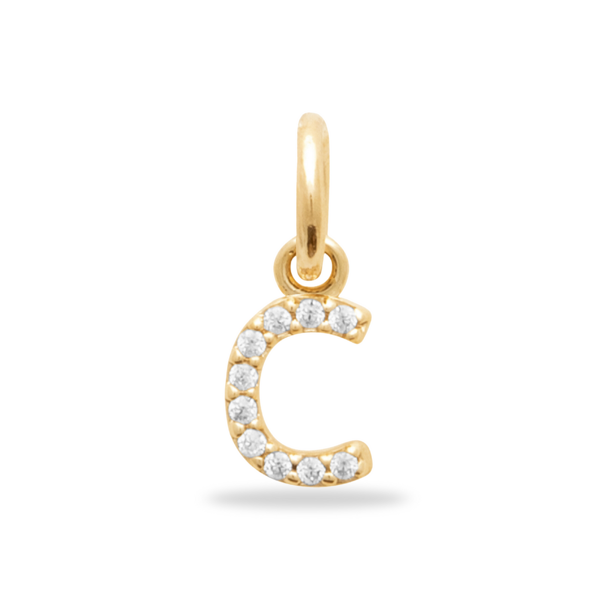 Charm Mini breloque initiale scintillante - Plaqué or 18 carats