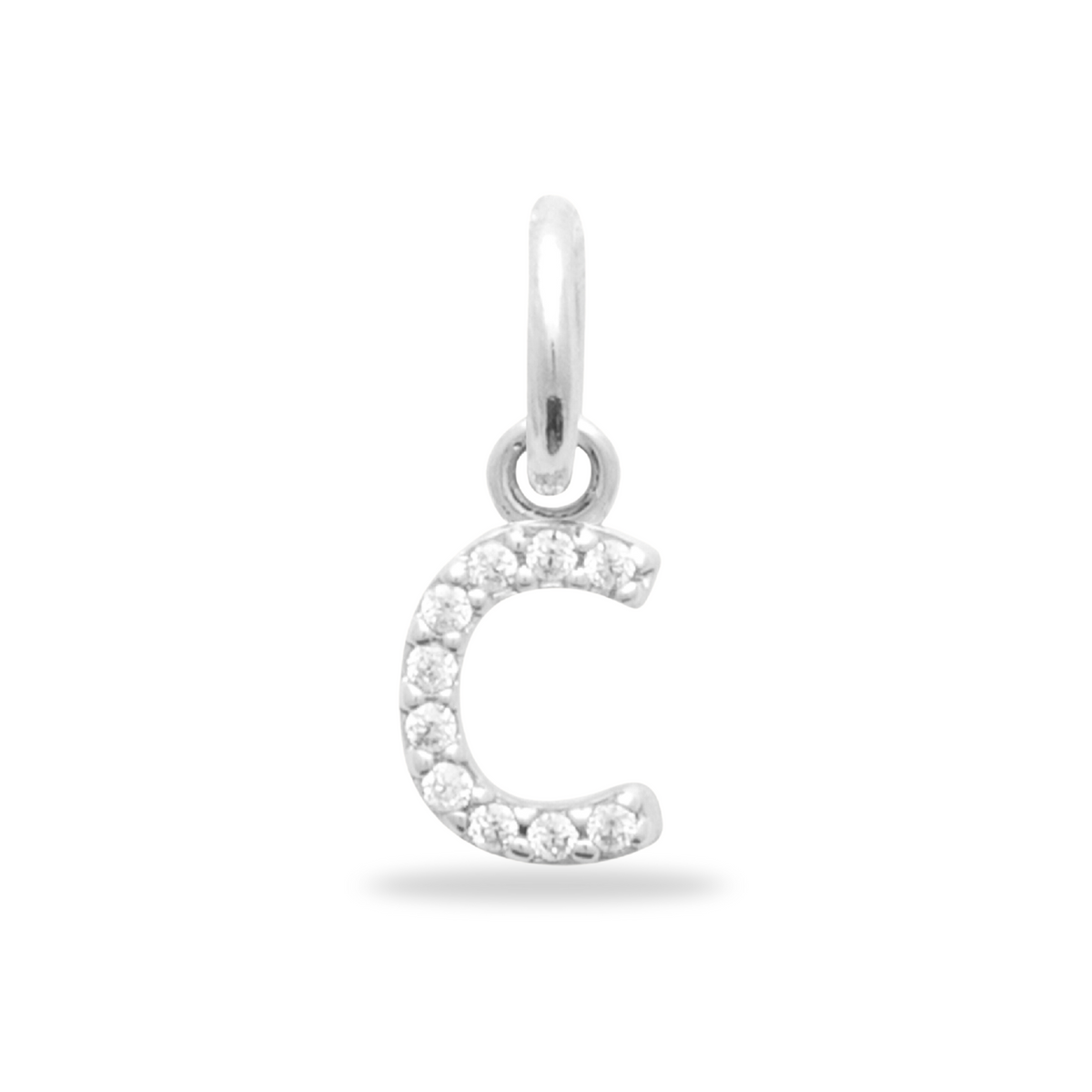 Charm Mini breloque initiale scintillante - Argent Sterling 925