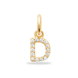 Charm Mini breloque initiale scintillante - Plaqué or 18 carats