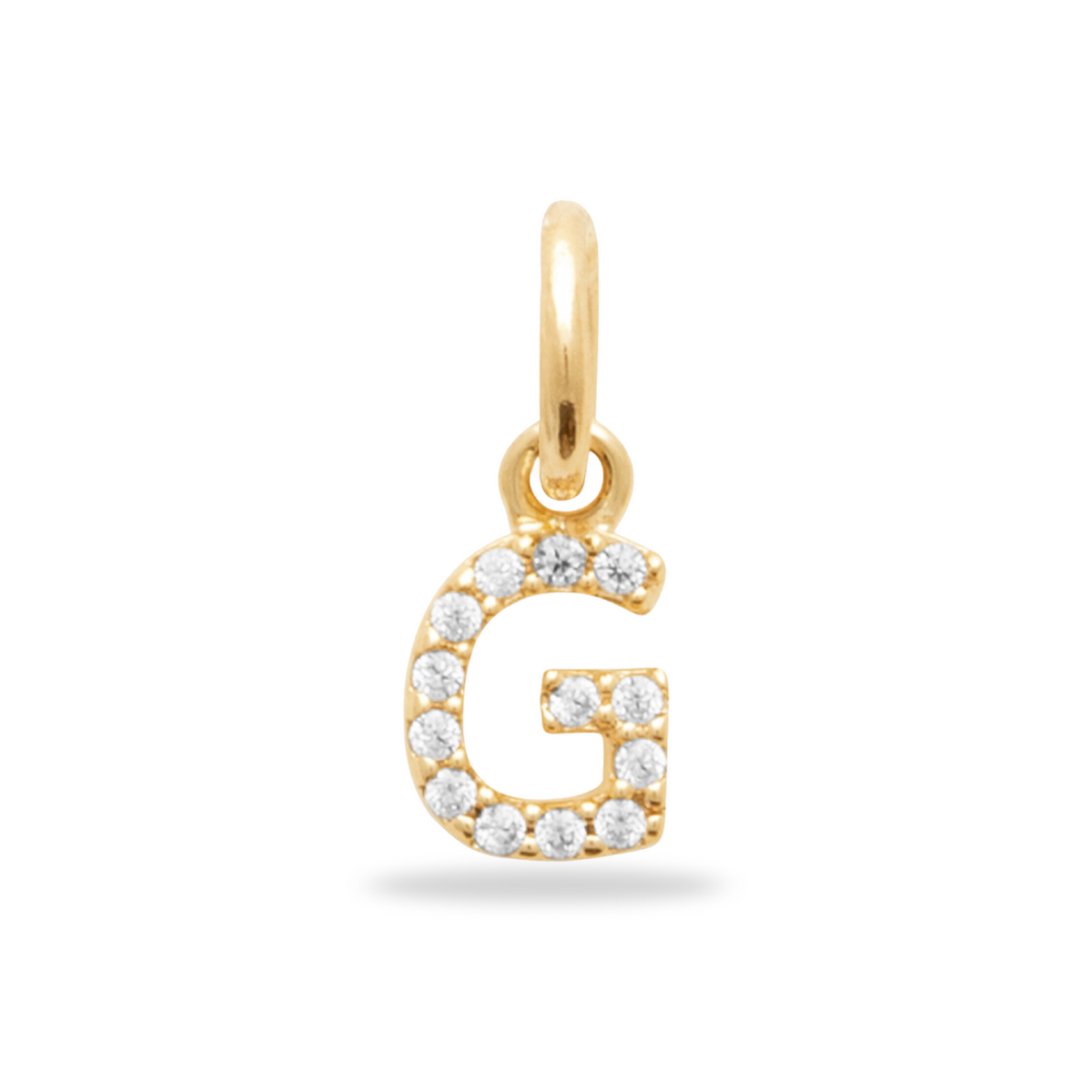 Charm Mini breloque initiale scintillante - Plaqué or 18 carats