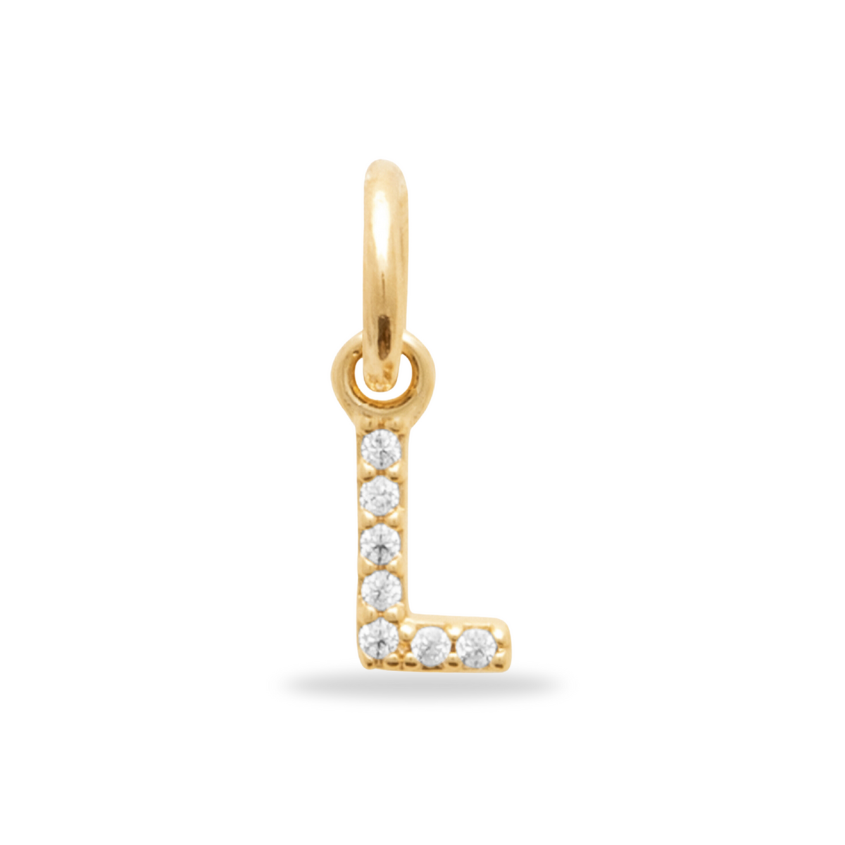 Charm Mini breloque initiale scintillante - Plaqué or 18 carats