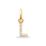 Charm Mini breloque initiale scintillante - Plaqué or 18 carats