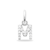 Initial Charm Sparkle Bedel - 925 sterling zilver - free