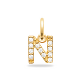 Initial Charm Sparkle Charm 18 Karat vergoldet – gratis