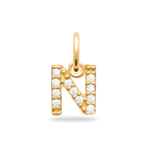 Initial Charm Sparkle Charm 18 Karat vergoldet – gratis