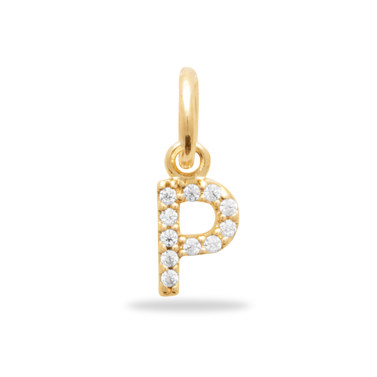 Charm Mini breloque initiale scintillante - Plaqué or 18 carats