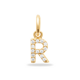 Initial Charm Sparkle Bedel - 18k verguld - free