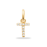 Charm Mini breloque initiale scintillante - Plaqué or 18 carats