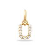 Charm Mini breloque initiale scintillante - Plaqué or 18 carats