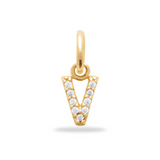 Charm Mini breloque initiale scintillante - Plaqué or 18 carats