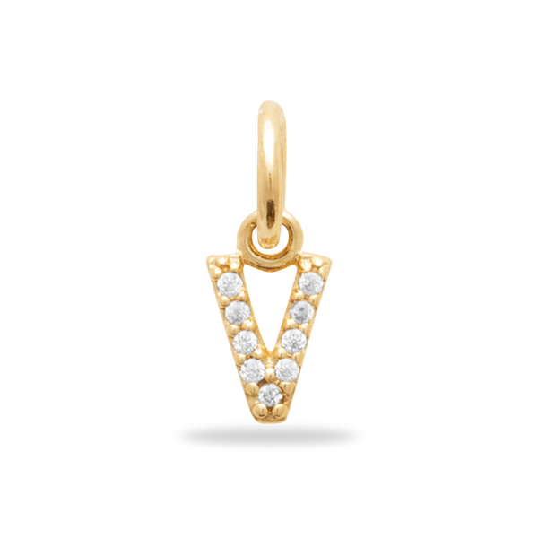 Initial Charm Sparkle Charm 18 Karat vergoldet – gratis