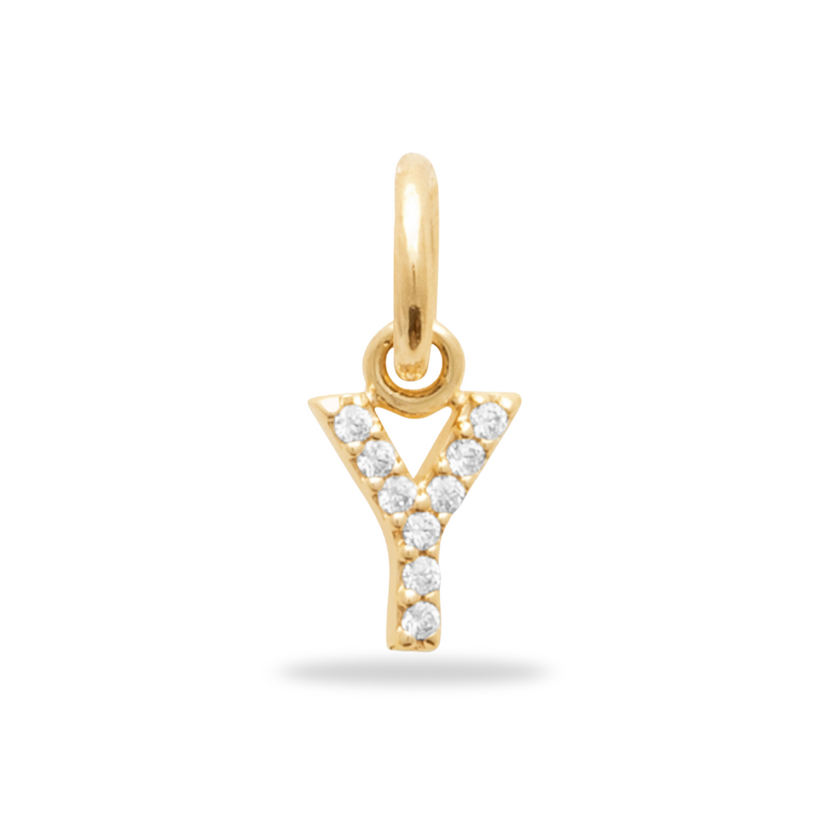 Charm Mini breloque initiale scintillante - Plaqué or 18 carats