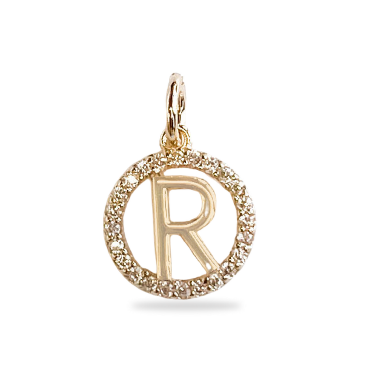 Charm Letter Sparkle-Anhänger – 18 Karat vergoldet