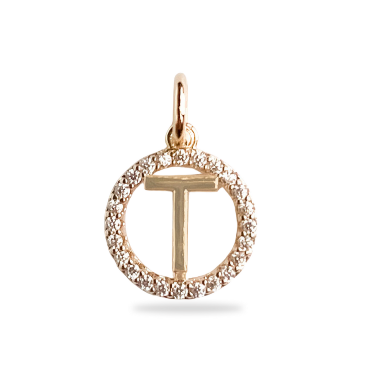 Charm Letter Sparkle-Anhänger – 18 Karat vergoldet