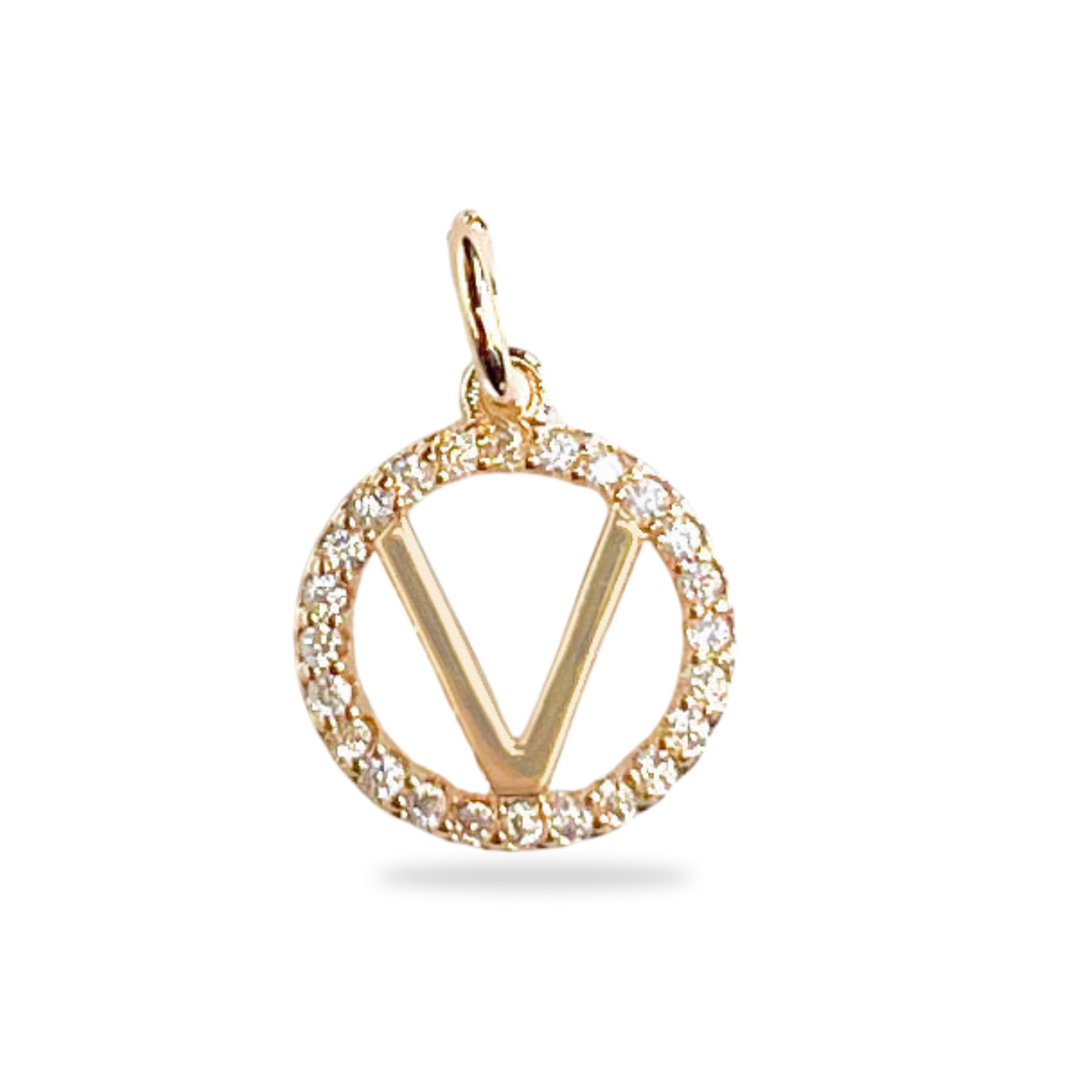 Charm Letter Sparkle-Anhänger – 18 Karat vergoldet