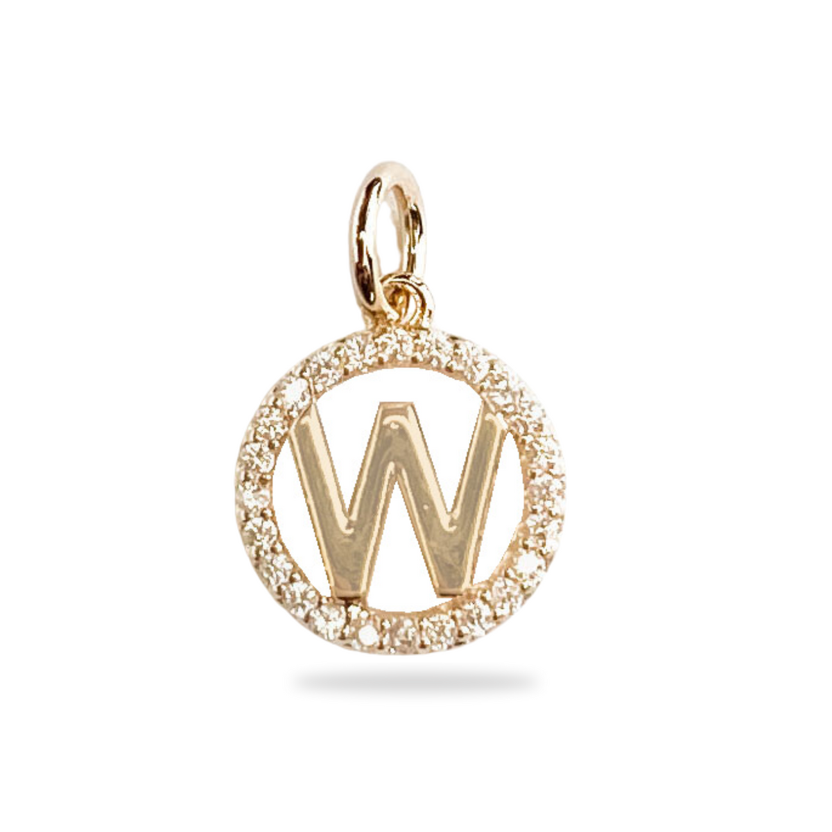 Charm Letter Sparkle-Anhänger – 18 Karat vergoldet