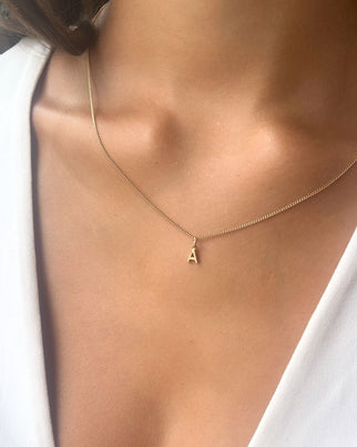 Initial Charm Ketting - 18k Verguld
