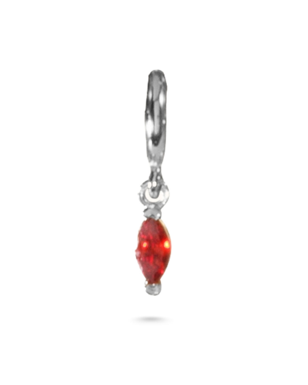 Sliding Birthstone Charm Necklace - Silver