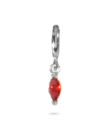Sliding Birthstone Charm Necklace - Silver