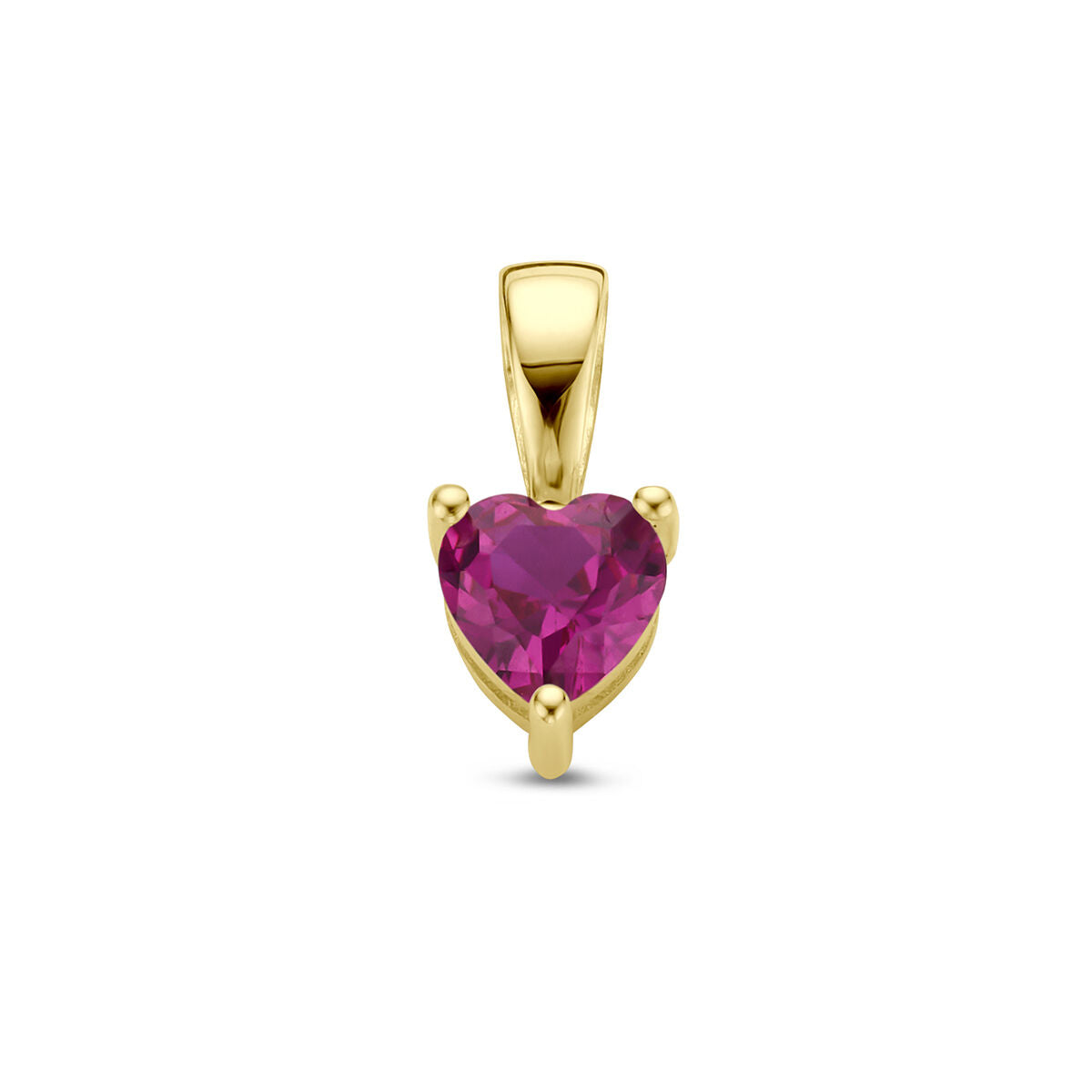 14k Heart Birthstone Ketting - 14k Solid Gold