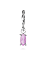 Sliding Birthstone Charm Necklace - Silver