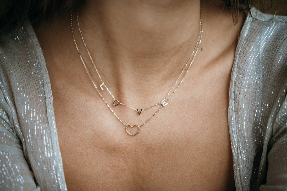 14k LOVE Necklace - 14k gold