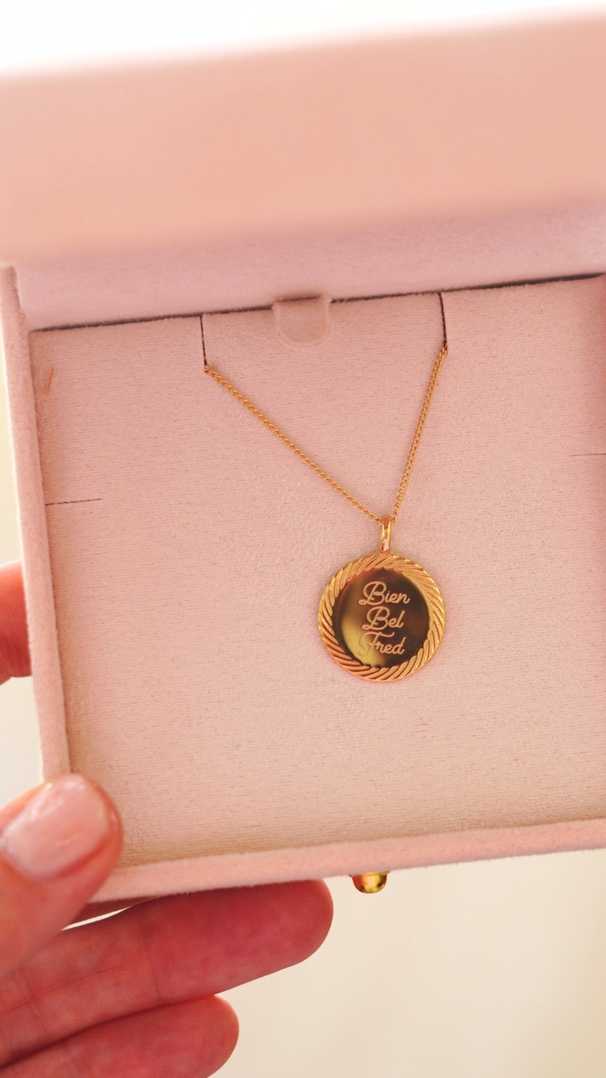 Classic Coin Ketting met naam - Verguld