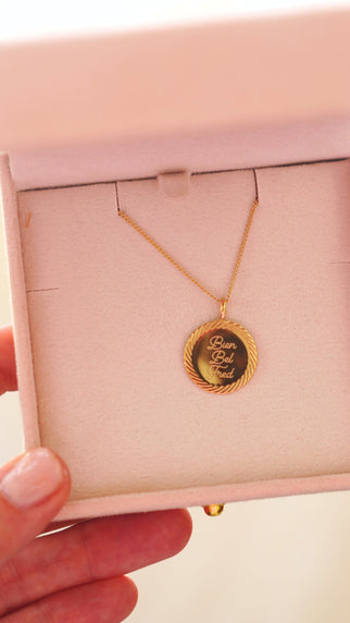 Classic Coin Ketting met naam - Verguld