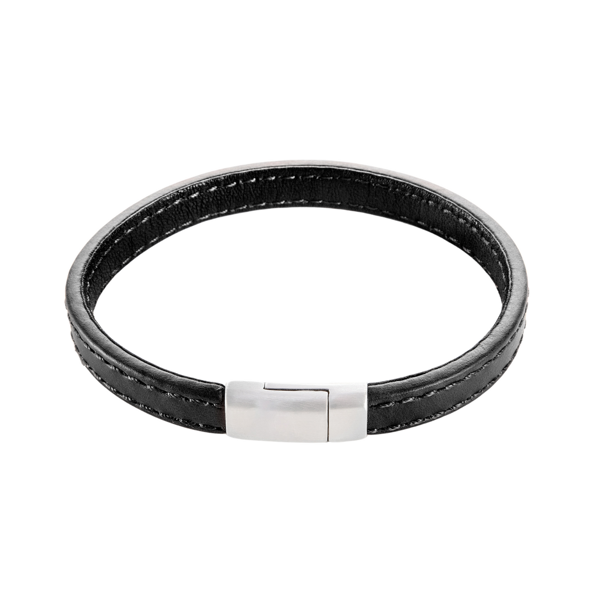 Leren heren armband - Bruin & Zwart